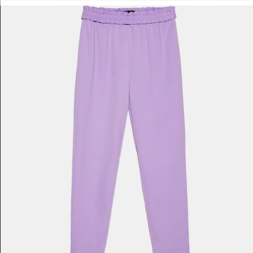 Zara lavender jogger pants with elastic waistband